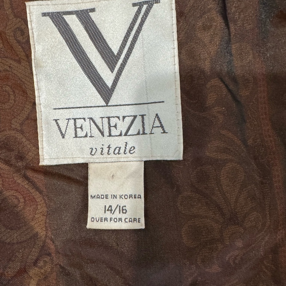 Vintage Venezia Vitale Brown Suede Duffle Coat Real Fox Fur Hood 14/16 - Picture 8 of 10